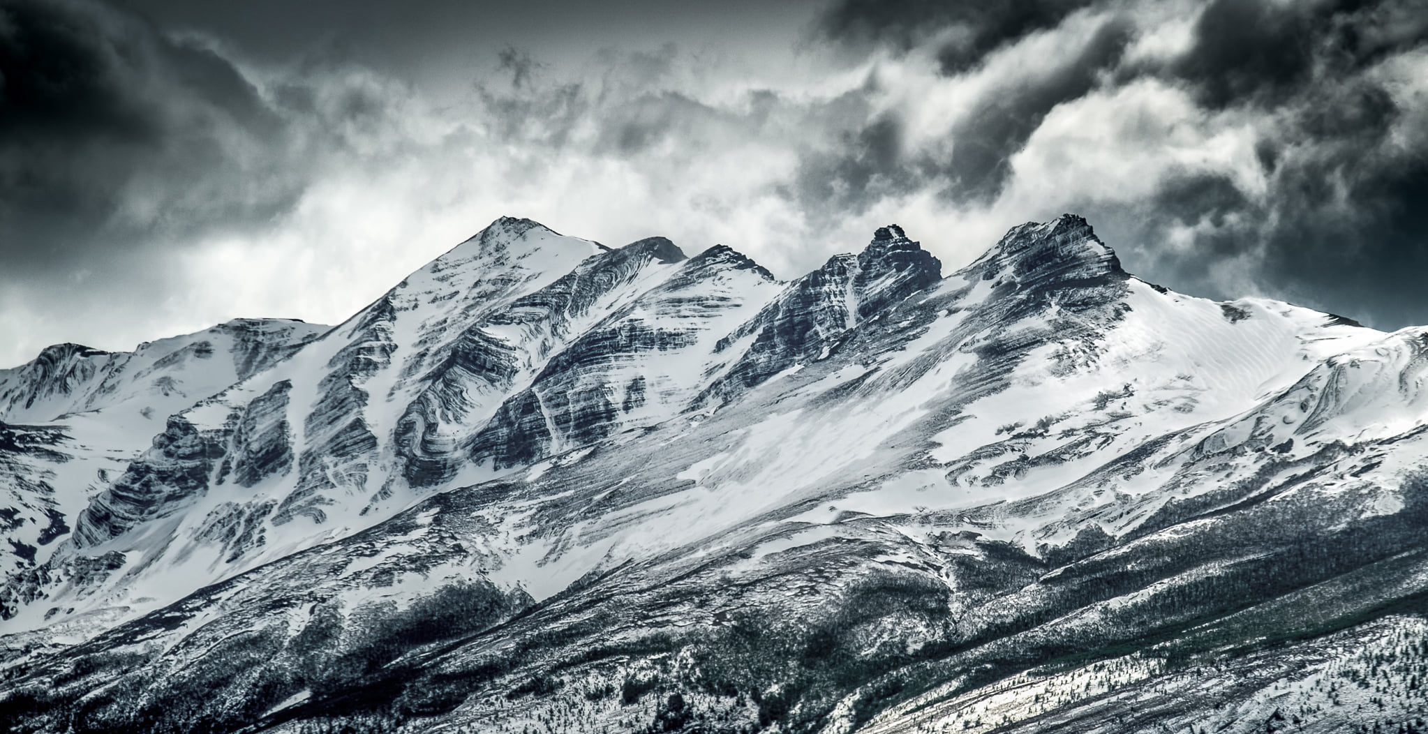 Rocky Mountains Covered In Snow